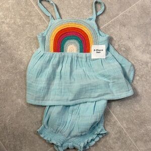 Old Navy Blue Rainbow Diaper Cover Set